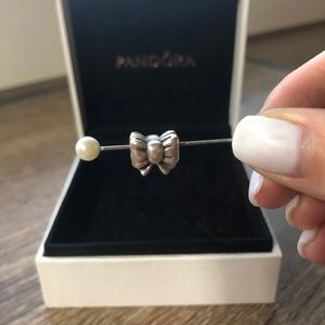 Pandora silver bow charm